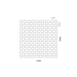 Dierovaný plech Fe, otvor:10x10mm, rozteč:15mm,1000x2000x1mm