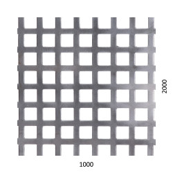 Dierovaný plech Zn,otvor: 10x10mm, rozteč:15mm,1000x2000x1mm