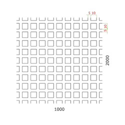 Dierovaný plech Zn,otvor: 10x10mm, rozteč:15mm,1000x2000x1mm