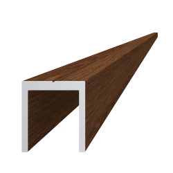 U profil 20.5x22mm, L-6000mm, práškový lak, štruktúra ORECH