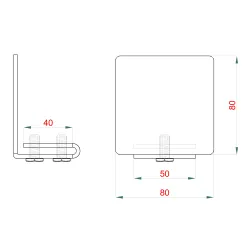 Pozinkovaná krytka pre C-profil 80x80x5mm samonosnej brány
