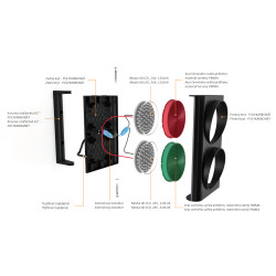ASF Semafor ø80mm dvojkomorový, červená a zelená, 40xLED 120Lux, 24V, IP56