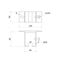 Držiak pre horné kotvenie profilu C920G závesného systému KVN gate systems