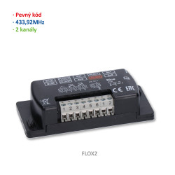 Prijímač externý, 2 kanálový, pevný kód, 433,92MHz