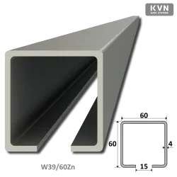 C profil 60x60x4mm pozinkovaný pre samonosný systém posuvnej brány