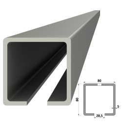 C profil 80x80x5mm pozinkovaný pre samonosný systém posuvnej brány