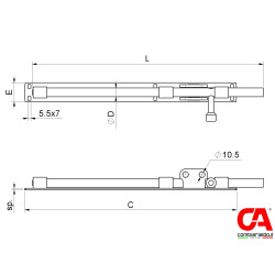 Rígeľ ø 20mm, L: 560mm