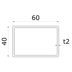 Profil uzatvorený 60x40x2.0mm, leštená nerez /AISI304, cena za 1m