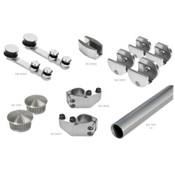 Závesný systém na sklenené dvere, sklo 8 - 12 mm, AISI 304