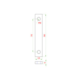 Kotviaca platnička (plochá), 2x M8, rozteč: 70mm, AISI304