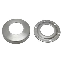 Kotviaca platňa s krytkou (set) na trubku ø 42.4mm (ø 85mm), brúsená nerez K320 /AISI304