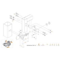 LOCINOX® BOLTON4D záves M16, otvárateľný 180°, nastaviteľný 3D, čiastočne pozinkovaný, montáž skrutkou Quick-fix