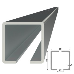 C profil 80x80x5mm s otvormi, pozinkovaný, dĺžka 5m
