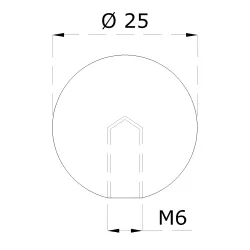 Guľa plná so závitom M6 / ø 25 mm, brúsená nerez AISI 304