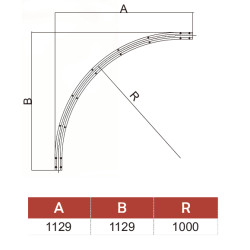 Vodiaci profil pre brány, U ø20mm profil, polomer 1m, zakrivenie 90 stupňov, 2 kusy v balení