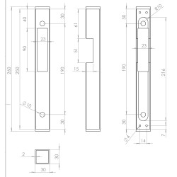 Set dorazová kazeta EZK310 + zámok EZD332 pre rozteč 90/72mm