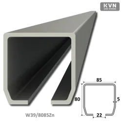 C profil 80x85x5mm pozinkovaný pre samonosný systém posuvnej brány