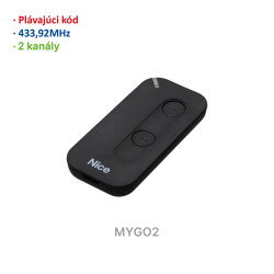 Vysielač 2-kanálový, 433MHz, plávajúci kód, čierny