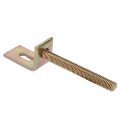 Kotvenie na plotové dielce, M12, tvar L, dĺžka 150mm, šírka 30, výška 37, dĺžka 5, žltý pozink