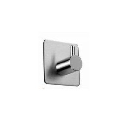 Nalepovací háčik s 3M páskov, hranatý, základňa: 44x44mm, brúsená nerez K320/ AISI 304 - farba: Čierna