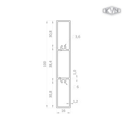 Profil na výplň 100x16mm, materiál EN AW-6060 T66,hliník s povrchovou úpravou drevo dekor, cena za meter