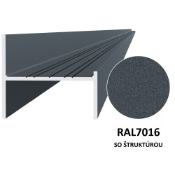 UT profil 50x44mm, L-6000mm, práškový lak, štruktúra RAL7016