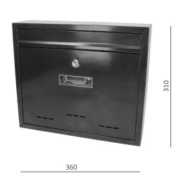 DOPREDAJ!!schránka poštová (360x310x95mm, hrúbka 0.6mm), max. formát listu: A4, antracitová