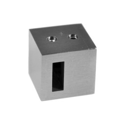 Držiak tyče 15 x 5 mm, plochý, brúsená nerez AISI 304