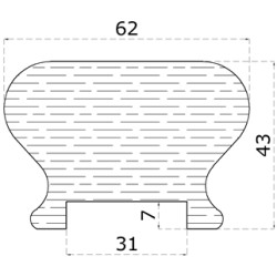 Drevený profil 62 x 43 x 3000 mm, buk, brúsený bez náteru