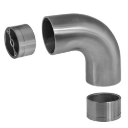 Spojovací oblúk s medzikusmi ø 42 mm, brúsená AISI 304