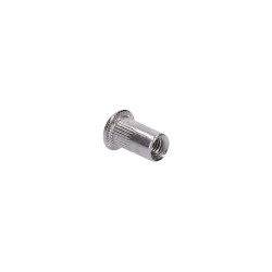 AISI304 nitovacia matica M5, plochá, rýhovaný driek, L-10mm