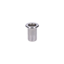 AISI304 nitovacia matica M6, plochá, rýhovaný driek, L-13mm