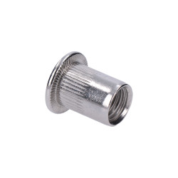 AISI304 nitovacia matica M12, plochá, rýhovaný driek, L-23mm
