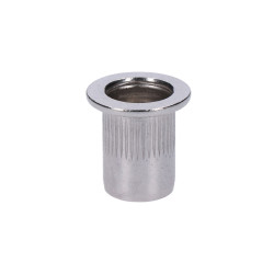AISI304 nitovacia matica M12, plochá, rýhovaný driek, L-23mm