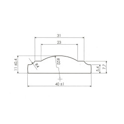 Madlo 40x11mm, dĺžka 3000 mm, cena za KUS