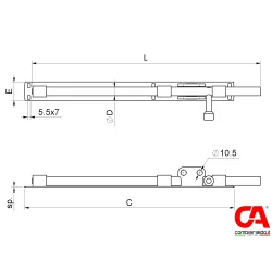 Rígeľ ø 12mm, L: 420mm