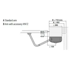 Predĺžené rameno pre HYPPO pre brány s uchytením až 450mm