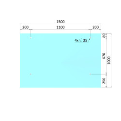 Transparentné ESG/VSG sklo, 1000 x 1500 x 12,76 mm