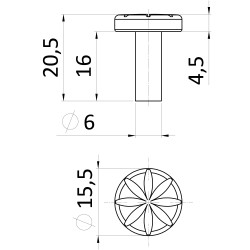 DOPREDAJ Nit ozdobný 20.5x16mm, ø 15.5mm