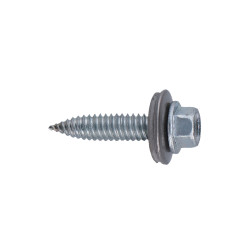Samozávrtná skrutka bimetalová, 6x25mm, s podložkou s priemerom 16mm, pre plechy do 2mm