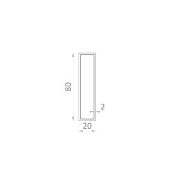 Jokel 80x20x2mm, L-6000mm, hliník bez povrchovej úpravy
