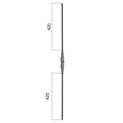 DOPREDAJ Tyč ozdobná 1000mm, profil 12x12mm, valcovaný