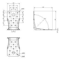 DOPREDAJ: uholník s podvojným prelisom 90x90x60, 1,5mm, pozink
