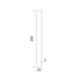 Jokel 200x20x2mm, L-6000mm, hliník bez povrchovej úpravy