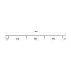 Led madlo ø 42.4mm, L-3000mm, brúsená nerez AISI304