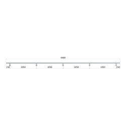 Led madlo ø 42.4mm, L-4500mm, brúsená nerez AISI304