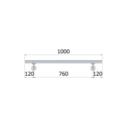 Led madlo ø 42.4mm, L-1000mm, brúsená nerez AISI304