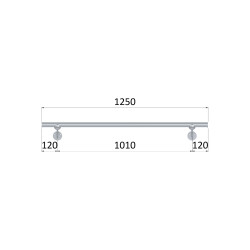 Led madlo ø 42.4mm, L-1250mm, brúsená nerez AISI304