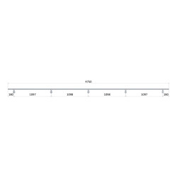 Led madlo ø 42.4mm, L-4750mm, brúsená nerez AISI304