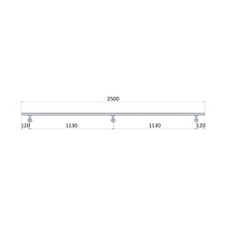Led madlo ø 42.4mm, L-2500mm, brúsená nerez AISI304